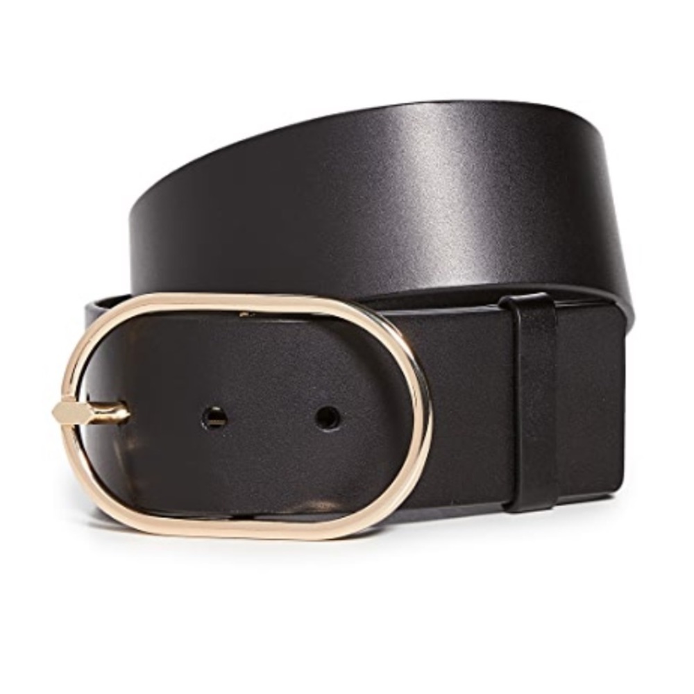 Frame Grand Oval Buckle Belt Noir NWOT M